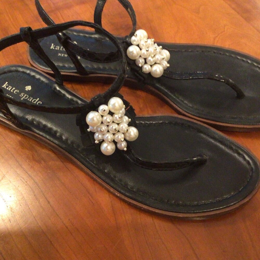 Kate Spade Black Embellished Sandals